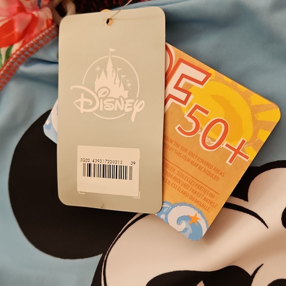 Disney Mickey Mouse Rash Guard Swim Shirt Tropical Floral Sz 5-6 UPF 50+ NWT - Picture 6 of 7